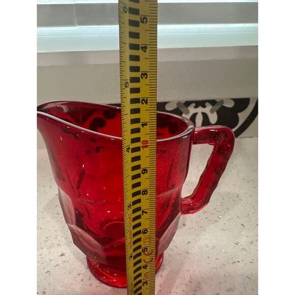 Vintage Viking Glass Georgian Ruby Red Glass Creamer Pitcher - Picture 2 of 3